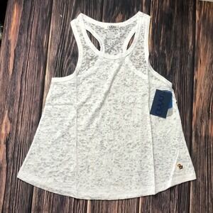 NUYU KU Kansas University Jayhawks White Burnout Tank Top NEW Size Medium